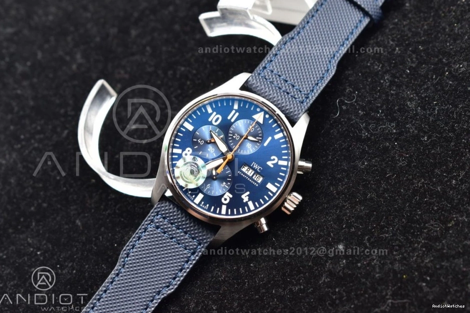 Leather Edition Strap Pilot on 1004 Dial Youthful Chrono Hand SS AZF Orange Blue 1:1 Best Blue A 0130